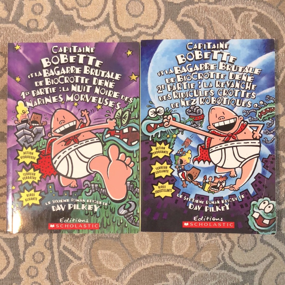 4/$20 2 Capitaine Bobette - French Captain Underpants Softcover Books Dav Pilkey